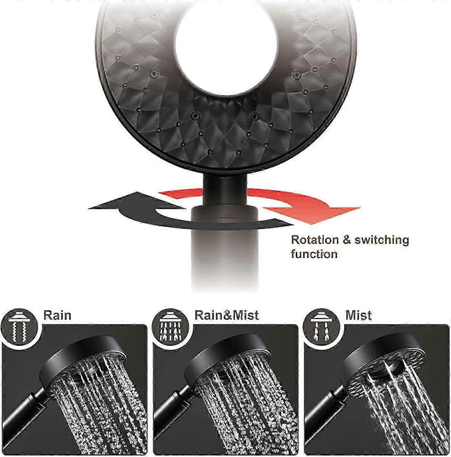 Shower Head with Hose & Holder ABS Handheld 3 Jet Types – product detail