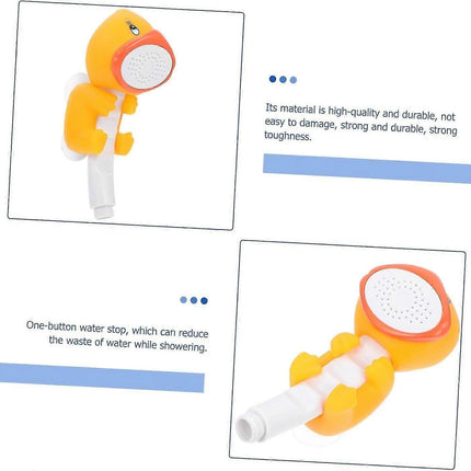 Cartoon Handheld Shower Head, White Animal Bath Spray for Babies