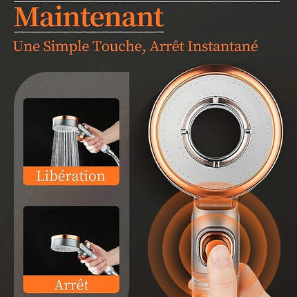 Water Saving Anti-Limescale Shower Head with Filter, 3 Modes SPA