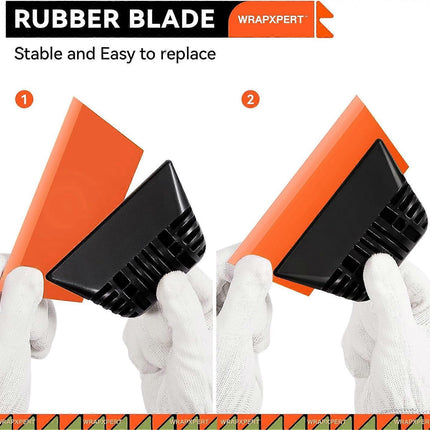 2pcs Orange Window Tint Squeegees, Non-Slip Rubber Handle PPF Tools