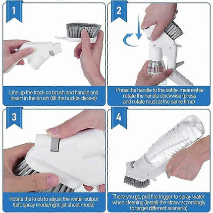 3-in-1 Floor & Glass Squeegee Brush, Bathroom Shower Cleaner with Heads