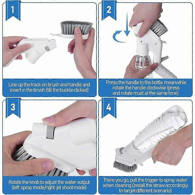 3-in-1 Floor & Glass Squeegee Brush Bathroom Shower Cleaner with Heads – product detail