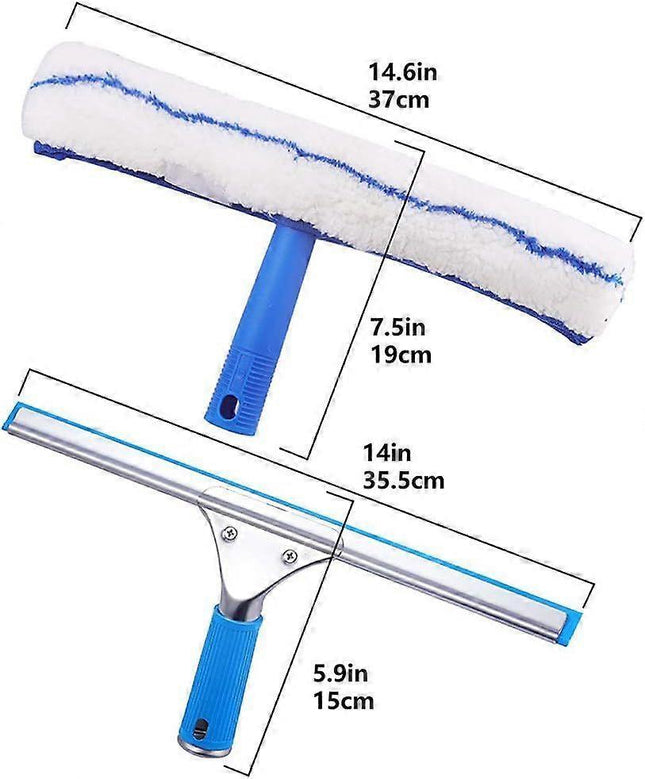 Window Cleaning Kit Squeegee with Microfiber Cloth & Rubber Lip – product detail
