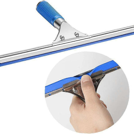 Window Cleaning Kit, Squeegee with Microfiber Cloth & Rubber Lip