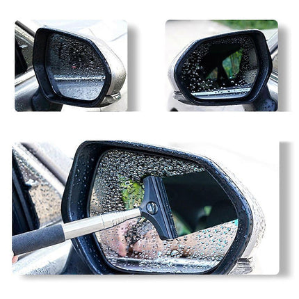 Telescopic Rearview Mirror Squeegee, Retractable Window Cleaner