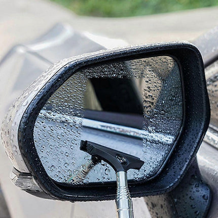Telescopic Rearview Mirror Squeegee, Retractable Window Cleaner