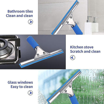Professional Window Squeegee, Floor & Shower Cleaner with Handle