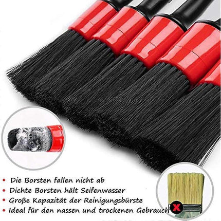 5pcs Car Detailing Cleaning Brush Set for Interior & Exterior
