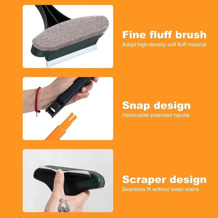 2-in-1 Window Screen Cleaning Brush, Mesh & Glass Scrubber