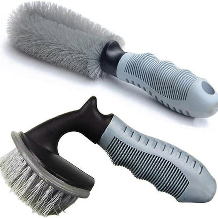 2pcs Wheel Cleaning Brush Set for Car, Tire & Motorcycle Rims