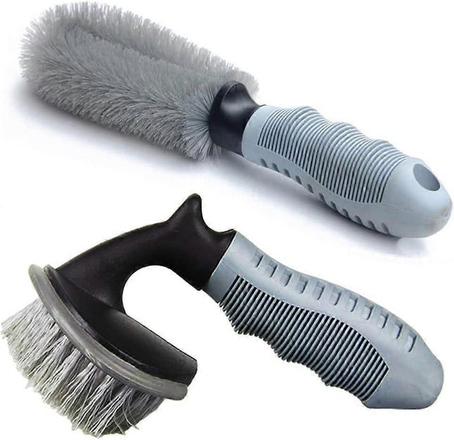 2pcs Wheel Cleaning Brush Set for Car Tire & Motorcycle Rims V1263-JX-5326