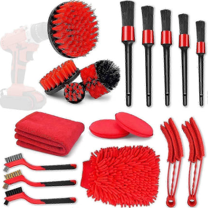 18pcs Car Cleaning Brush Kit, Auto Detailing & Drill Brushes