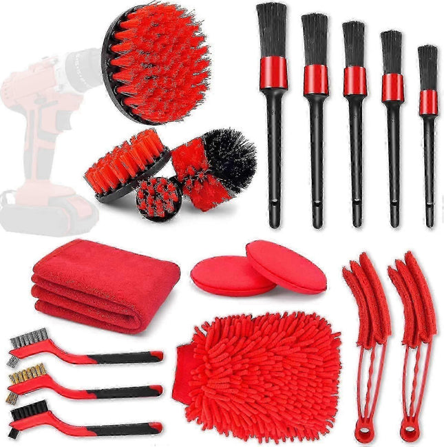 18pcs Car Cleaning Brush Kit Auto Detailing & Drill Brushes V1263-JX-5332