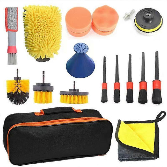 20pcs Car Cleaning Brushes Tire Detailing & Drill Scrub Kit V1263-JX-5333