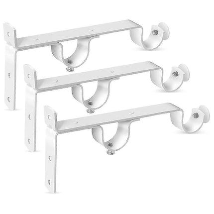 3pcs Double Curtain Rod Brackets, Metal Holders & Hangers