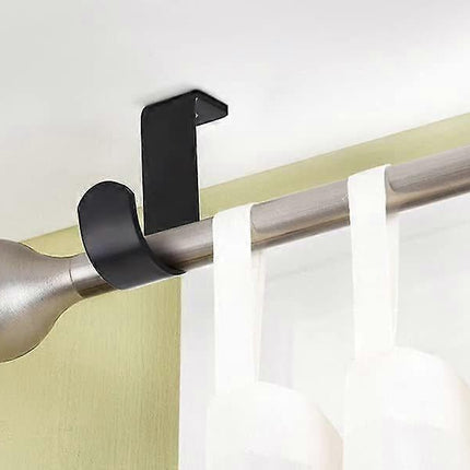 3pcs Metal Curtain Rod Brackets for 25mm Rod, Black Holders