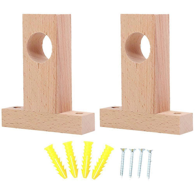 2pcs Curtain Hooks & Wall Brackets Rod Socket Hangers V1263-JX-5352