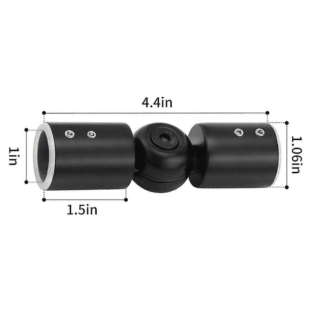 2pcs Curtain Rod Connectors Adjustable Black for 1 Rods – product detail