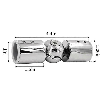 2pcs Curtain Rod Connectors, Adjustable Silver for 1" Rods