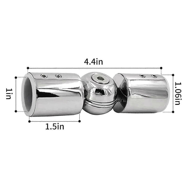 2pcs Curtain Rod Connectors Adjustable Silver for 1 Rods – product detail