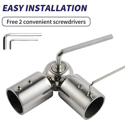 2pcs Curtain Rod Connectors, Adjustable Silver for 1" Rods