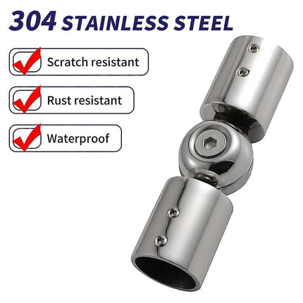 2pcs Curtain Rod Connectors, Adjustable Silver for 1" Rods