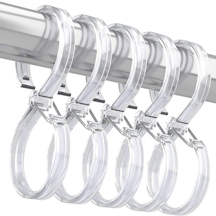12pcs Plastic Shower Curtain Hooks Rings Rust-Proof S Hooks for Curtains & Clothes