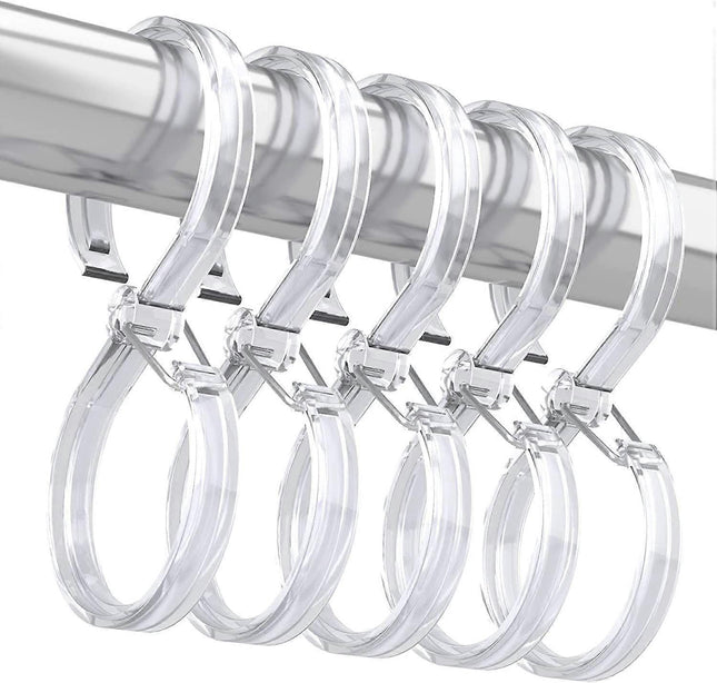 12pcs Plastic Shower Curtain Hooks Rings Rust-Proof S Hooks for Curtains & Clothes V1263-JX-5361