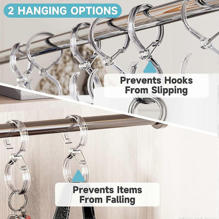 12pcs Plastic Shower Curtain Hooks Rings Rust-Proof S Hooks for Curtains & Clothes