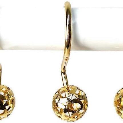 12pcs Gold Shower Curtain Hooks Rings Set Bathroom Curtain Hooks