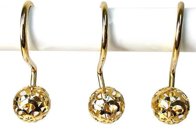 12pcs Gold Shower Curtain Hooks Rings Set Bathroom Curtain Hooks – product detail
