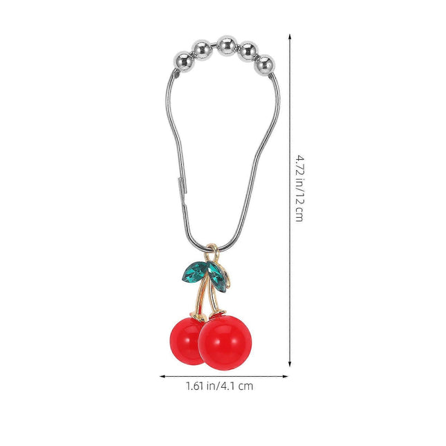 12pcs Cherry Design Shower Curtain Hooks Rings Decorative Curtain Hanger Hooks – product detail