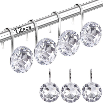 12pcs Decorative Resin Shower Curtain Hooks Rings for Bathroom Rods
