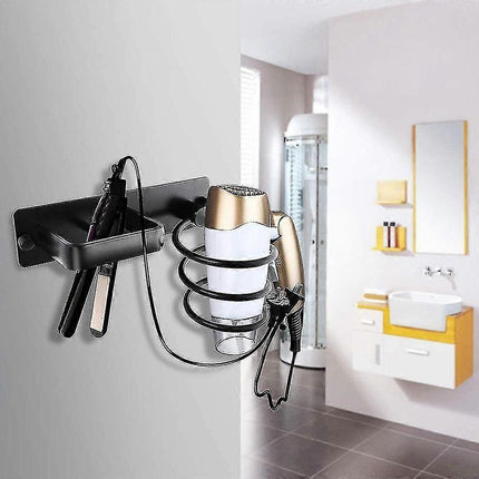 Aluminum Hair Dryer Holder Wall Mounted Organizer Rack