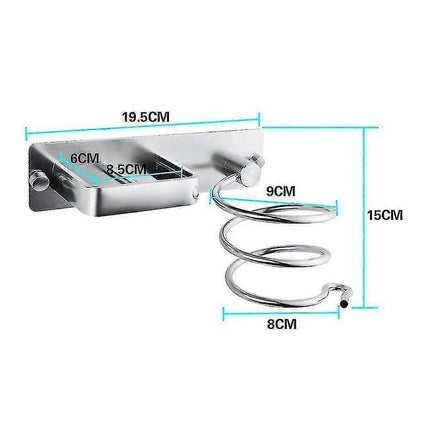 Aluminum Hair Dryer Holder Wall Mounted Organizer Rack