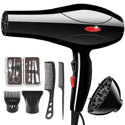 Household Hair Dryer Hot & Cold Thermostatic Black Set