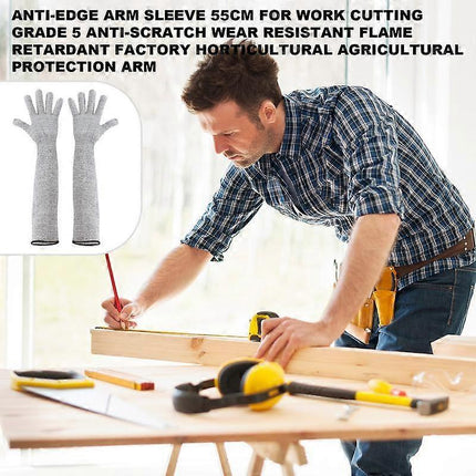 1 Pair Cut Resistant Arm Sleeves Heat Resistant Garden Work 55cm