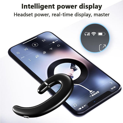Ear Hook Wireless Headphones - Non Ear Plug - Single Ear Noise Cancelling Headset with Mic