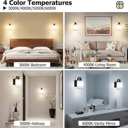 Battery Operated Wall Sconces Set of 2, Rechargeable LED, Touch & Remote Control, Black