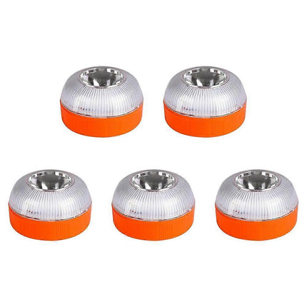 V16 Emergency LED Warning Lights 5PCS, White & Yellow Beacon Traffic Light