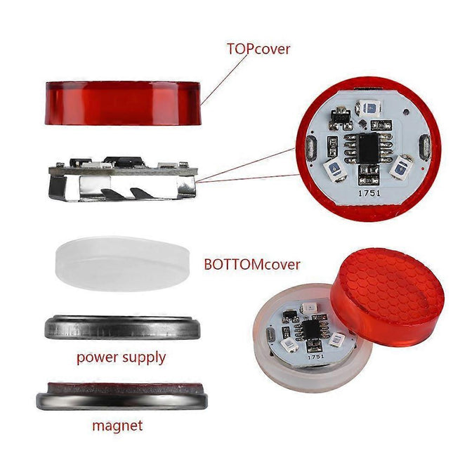 Wireless Red Warning Light 2PCS Induction High Brightness Vehicle Light – product detail