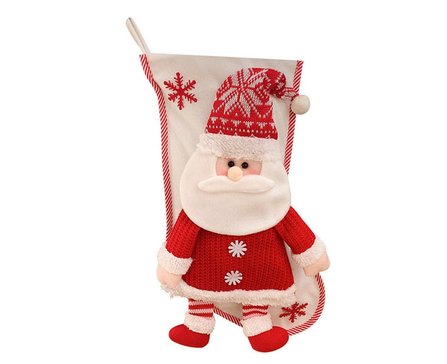 Large Capacity Xmas Stocking-White V1263-JX-581