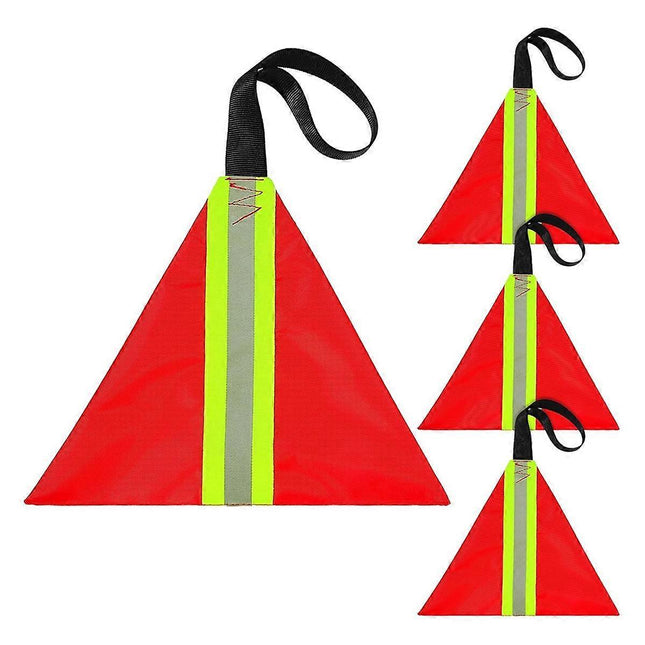 Security Tow Flag 4PCS Red Reflective Warning Flags for Truck Trailer Loads V1263-JX-5810