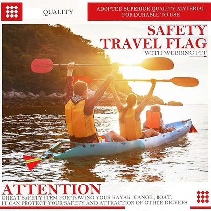 Security Tow Flag 4PCS, Red Reflective Warning Flags for Truck Trailer Loads