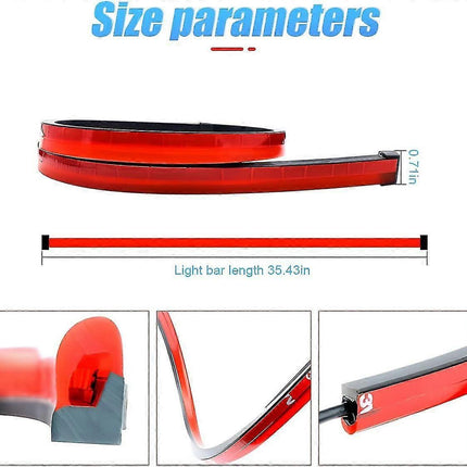 LED Brake Light Strip 35 Inch, Red 144 LEDs DC12V Rear Warning Light Bar