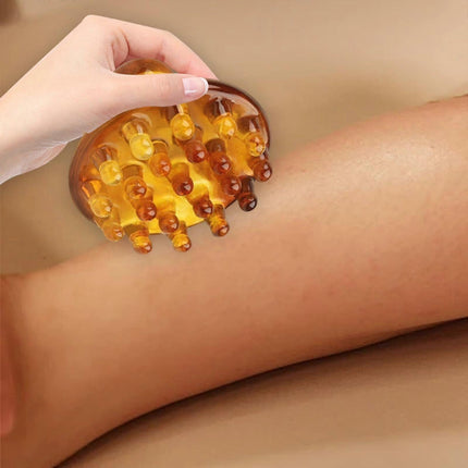 Manual Head Massage Comb Brush, Round Smooth Guasha Tool for Scalp & Travel Use