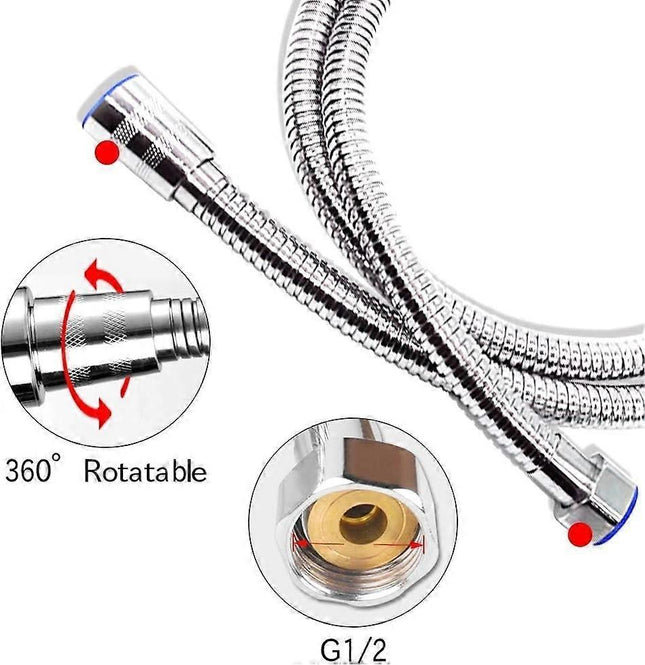 2m Universal Expandable Shower Hose Stainless Steel Anti-Elastic Shower Pipe – product detail