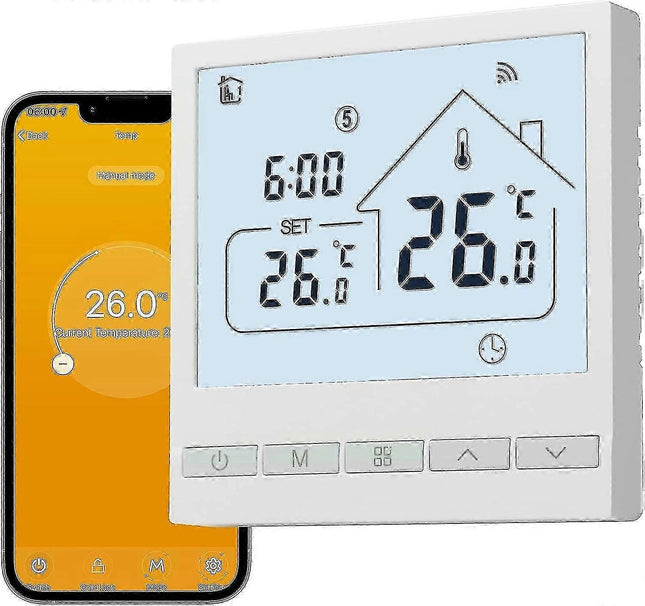 WiFi Smart Heating Thermostat 16A Wall Thermostat Compatible with Alexa Google Home V1263-JX-5952
