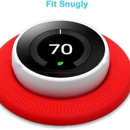 Smart Thermostat Protective Silicone Cover Wall Plate for Nest Thermostat Accessories Red
