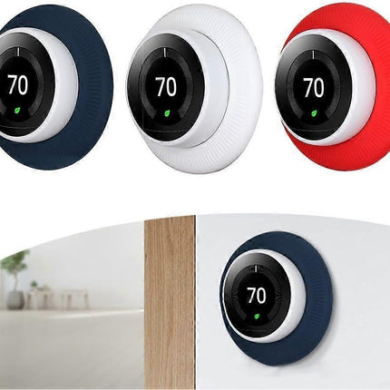 Smart Thermostat Protective Silicone Cover Wall Plate for Nest Thermostat Accessories Red